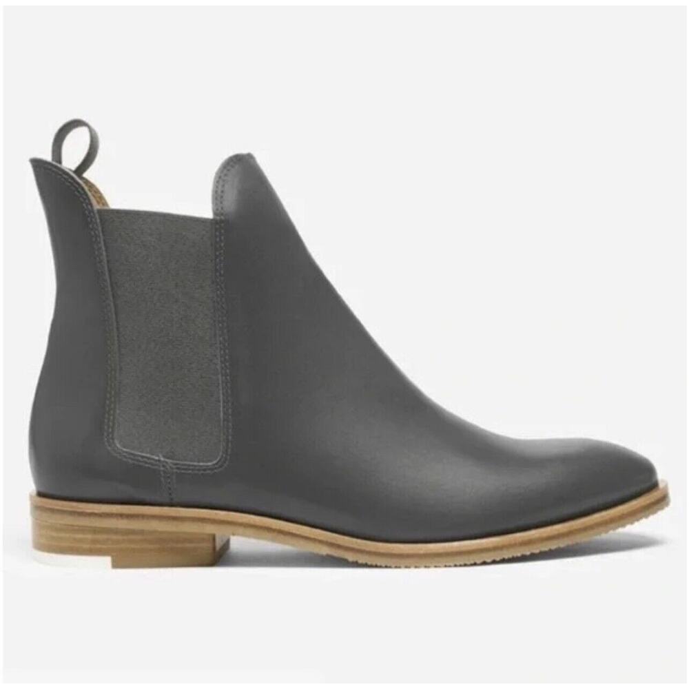 Everlane The Chelsea Boot Leather Ankle Boots Women’s 7.5 Gray Classic Winter